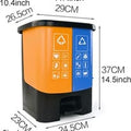 dual-compartment plastic recycling step bins designed for dry and wet waste separation.