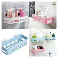 punch-free adhesive plastic bathroom shelves