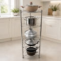 5-tier stainless steel kitchen pot and pan organizer rack