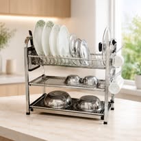 4-tier stainless steel kitchen dish drying rack