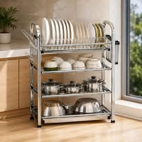 4-tier stainless steel kitchen dish drying rack