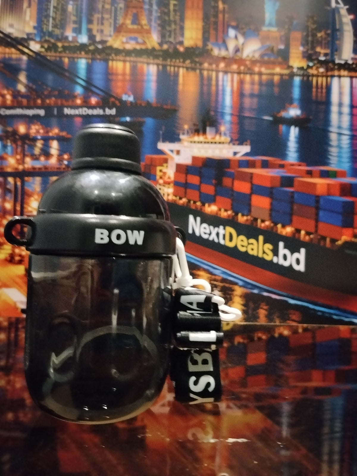 "BOW" mini plastic sports water bottle