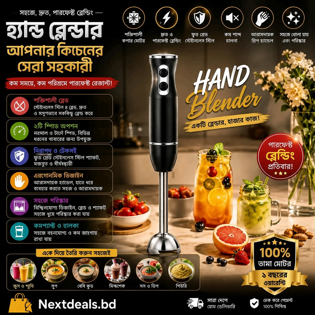 Sokany SK-1726 Stainless Steel Electric Hand Blendery -  হ্যান্ড ব্লেন্ডার 🔌✨
