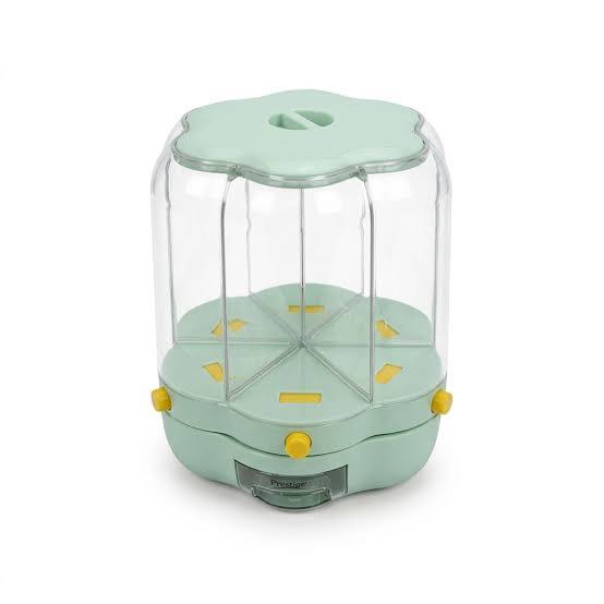 6-Grid 360° Rotating Multi-Functional Grain Storage Buckets / Rice Dispensers