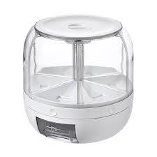 6-Grid 360° Rotating Multi-Functional Grain Storage Buckets / Rice Dispensers