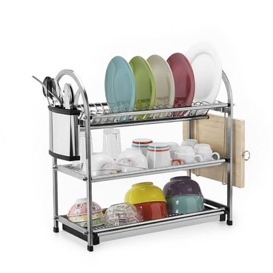 4-tier stainless steel kitchen dish drying rack
