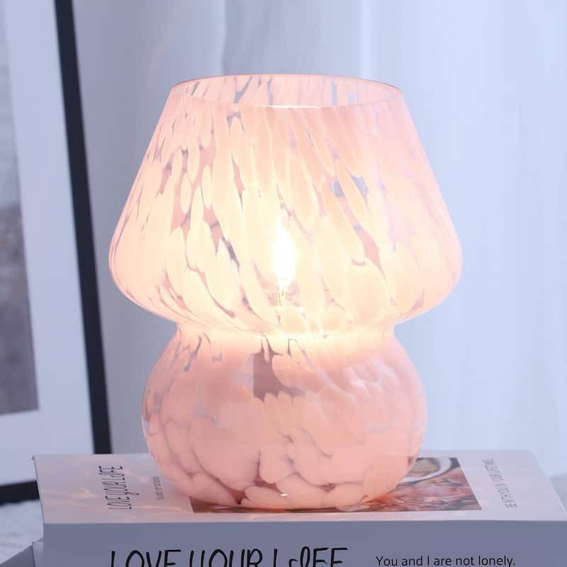 Art Glass Mushroom Table Lamp - Blush