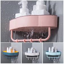 punch-free adhesive plastic bathroom shelves