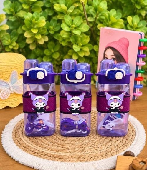 Mischievous Bunny Square Water Bottle