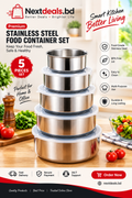 Premium Stainless Steel Food Container 5pics set