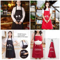 Waterproof cooking apron with side hand-wiping towels