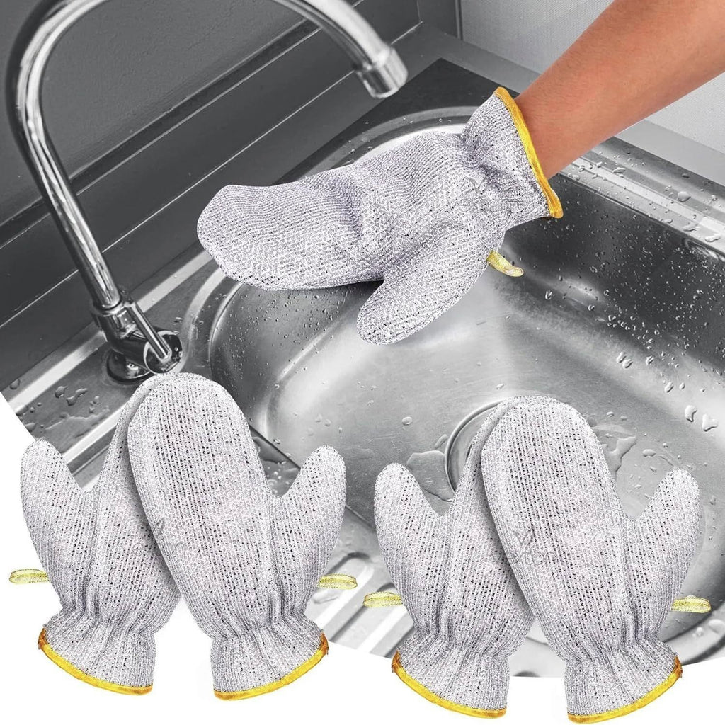 Steel wire dishwashing rag gloves