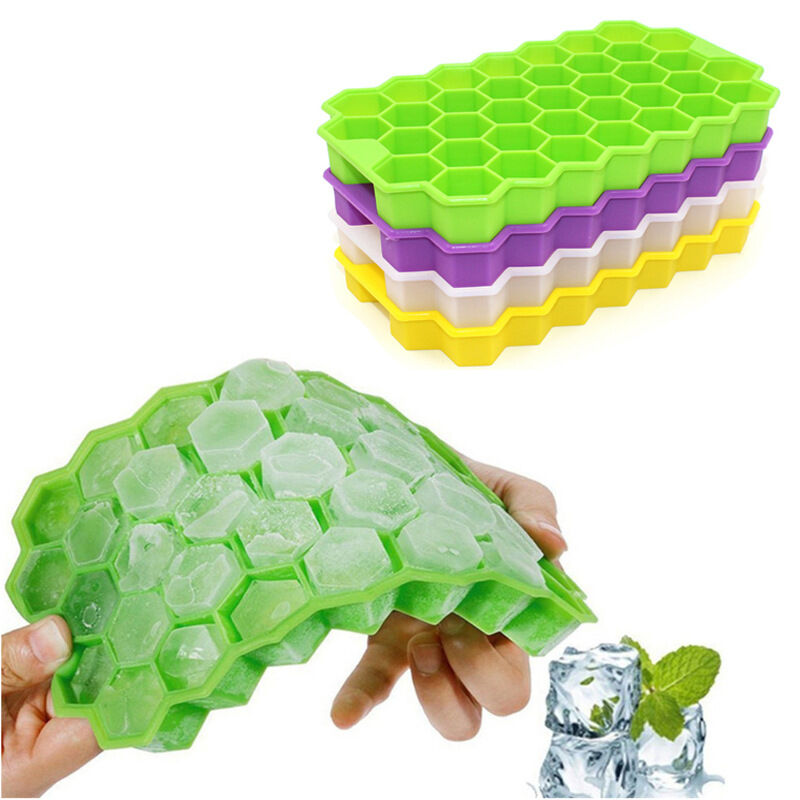 37-cavity silicone honeycomb ice cube tray with a lid