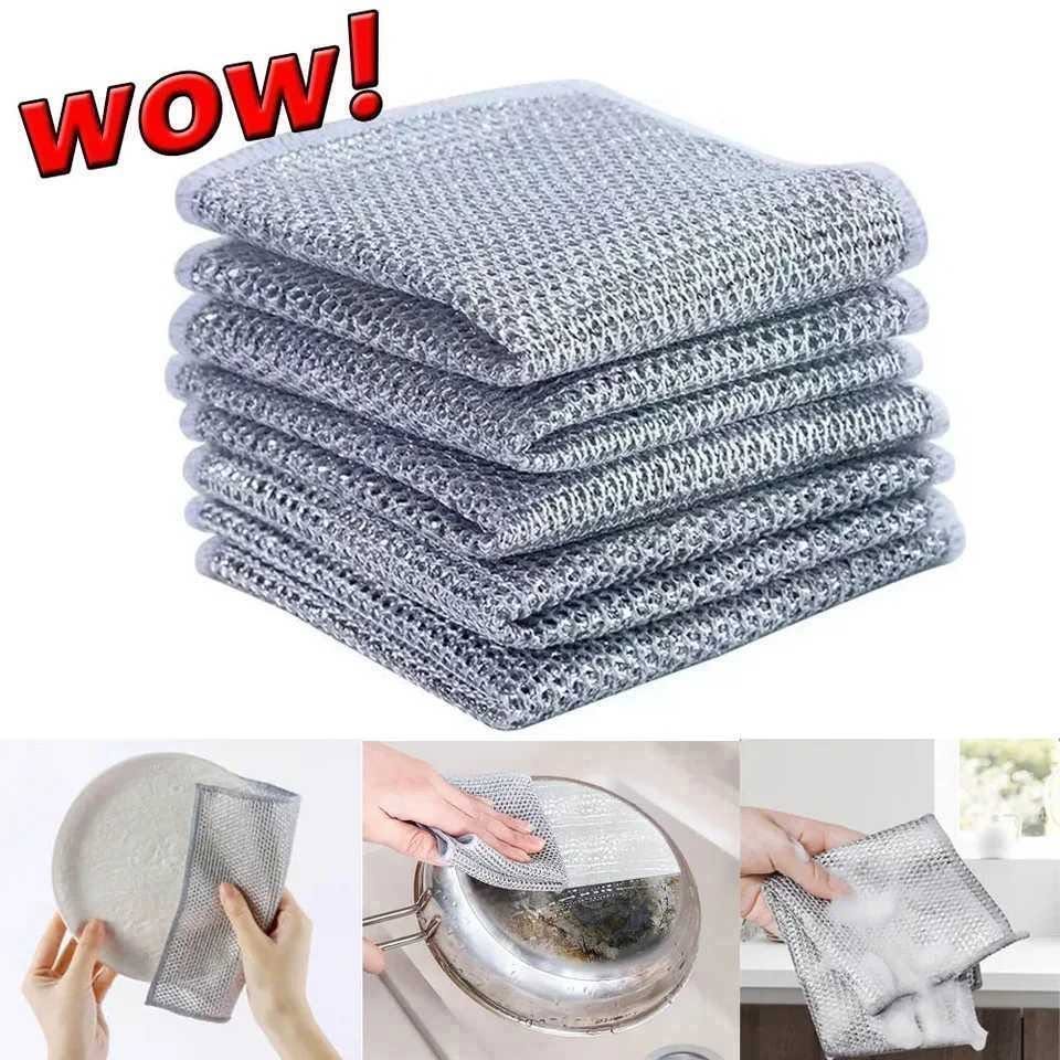 Multipurpose steel wire dishwashing rags
