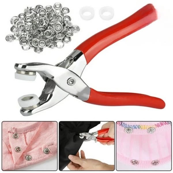 Hand Pressure Snap Button Fastener Pliers Tool Kit
